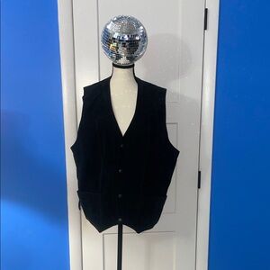 Men's Black Leather Vest